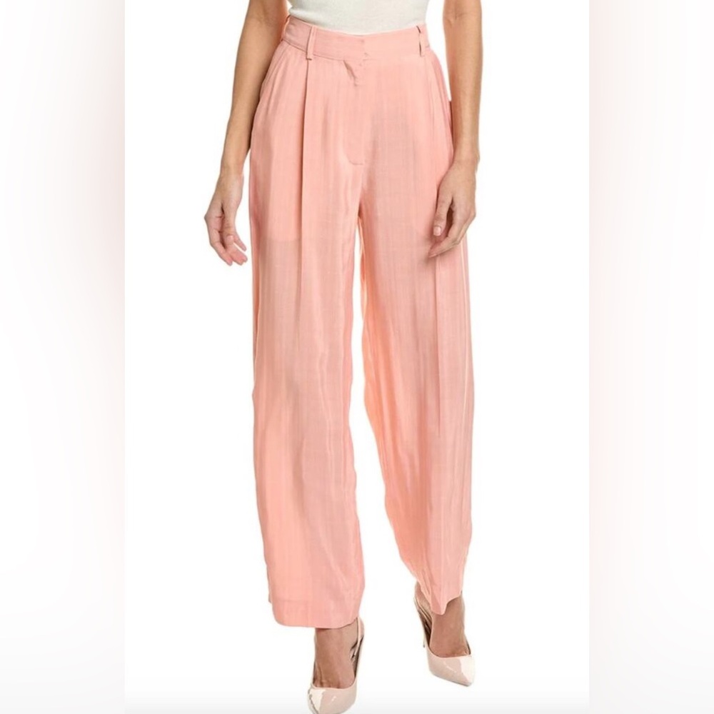 Sandro Paris Felix Pleated Grain de Poudre Tapered Pants NWT